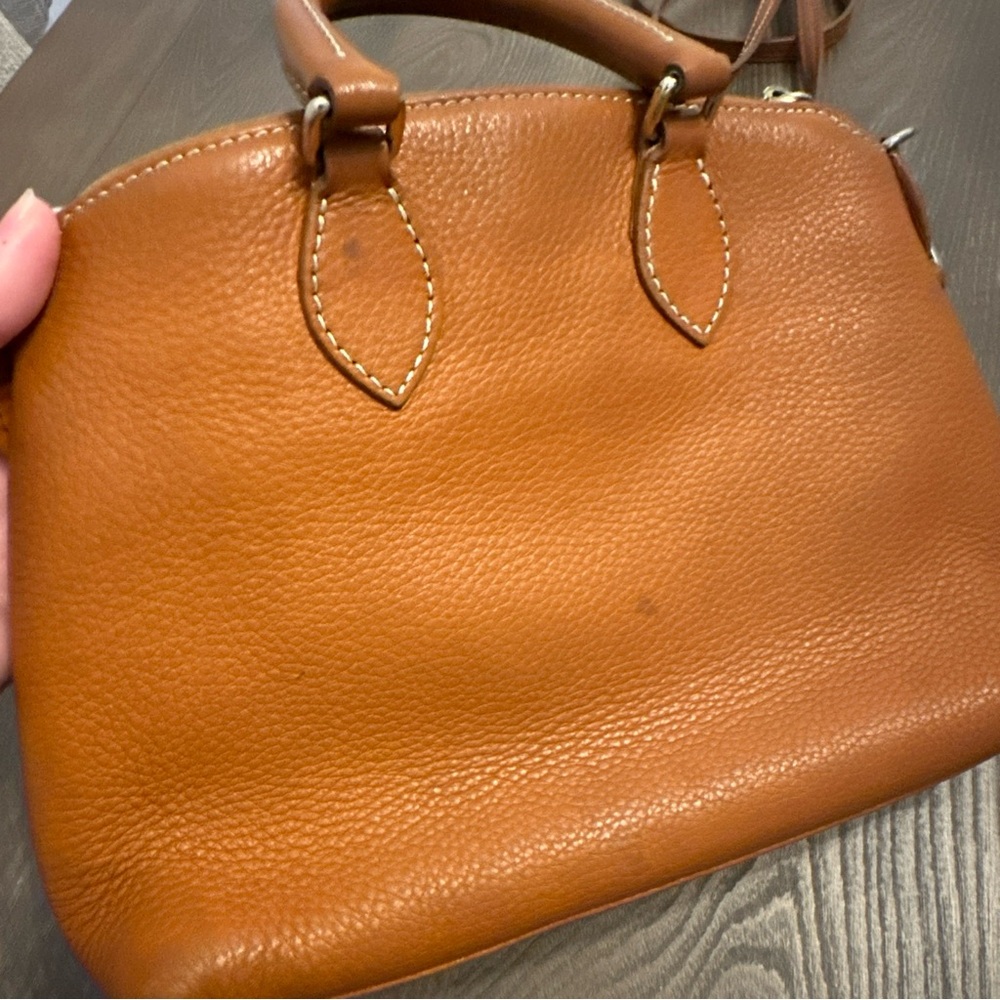 Dooney & Bourke Pebble Leather Satchel with‎ Crossbody Tan - Picture 12 of 16